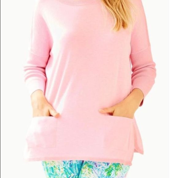 NWT’s Pink Cool knit Lily Pulitzer long sleeve top Cobo Sweater size XS - Picture 2 of 8
